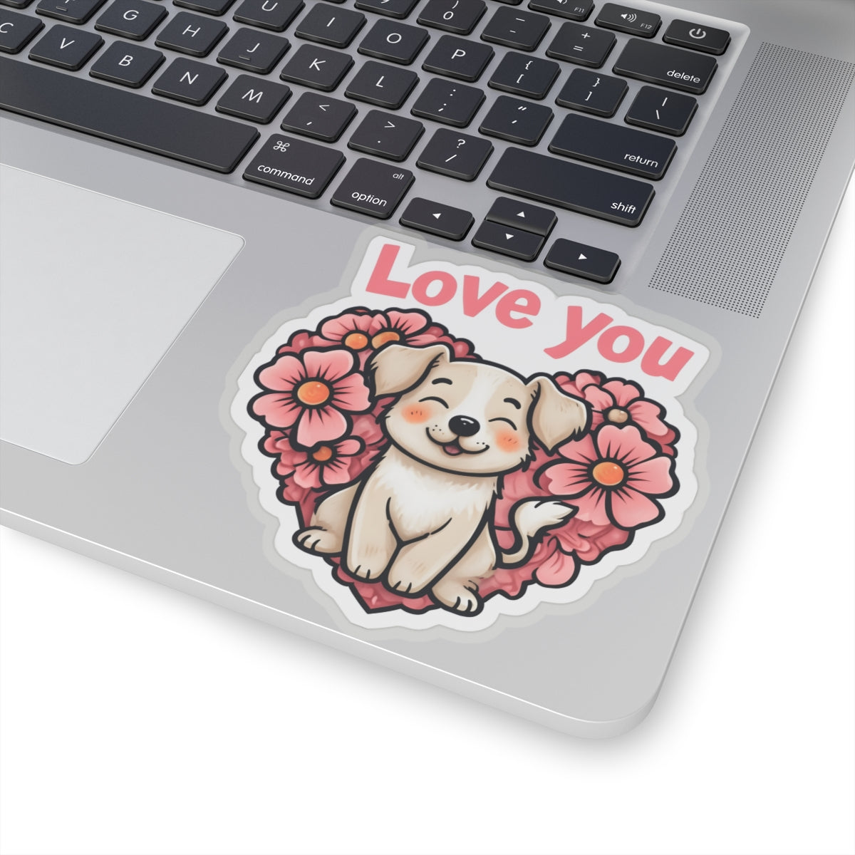 Love You Puppy Kiss-Cut Sticker
