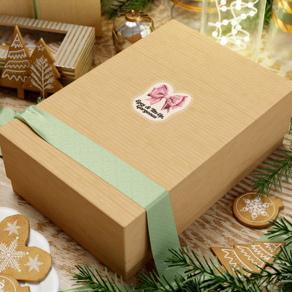 Sticker on a box, demo