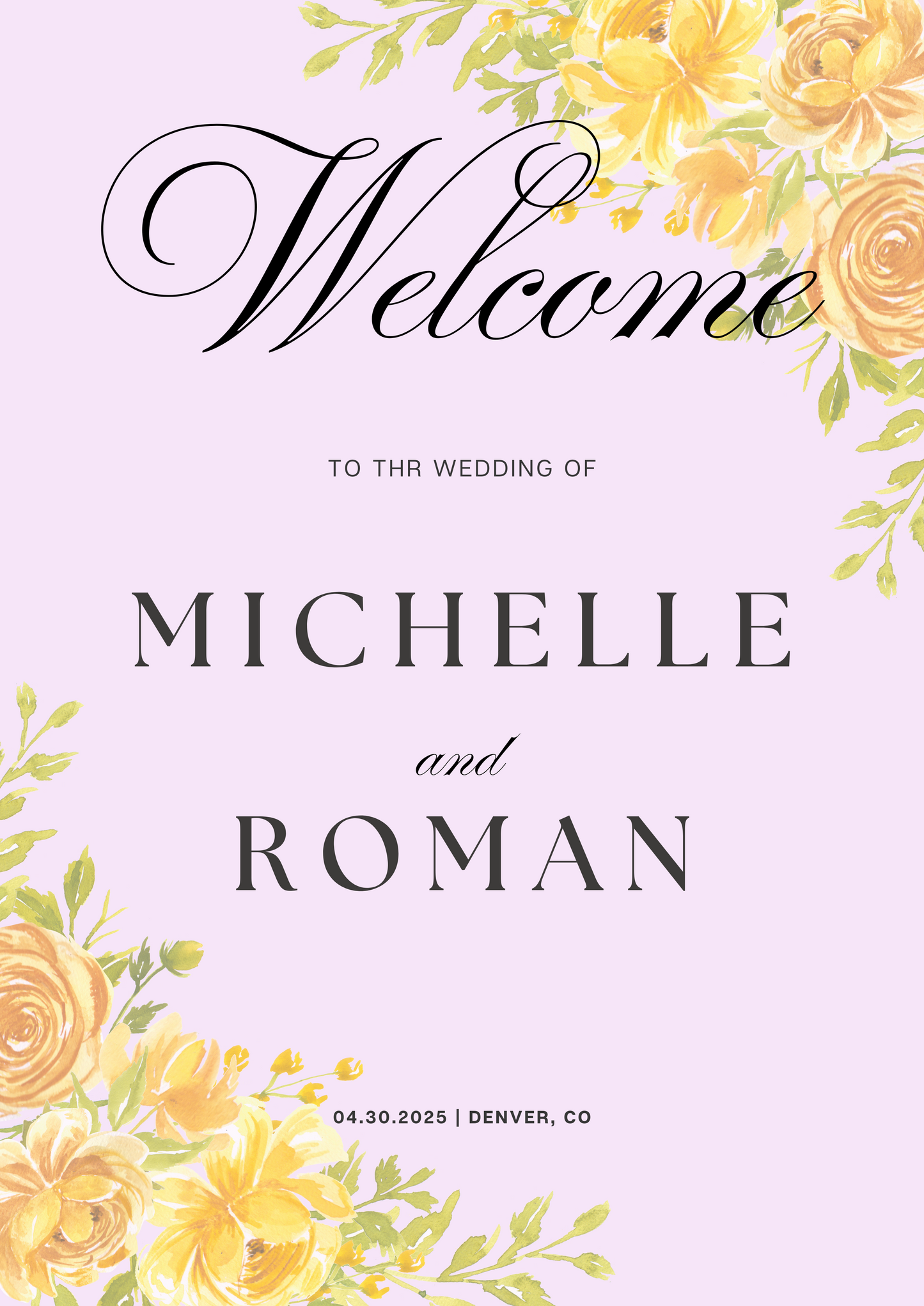 Wedding Welcome Sign - Design 482