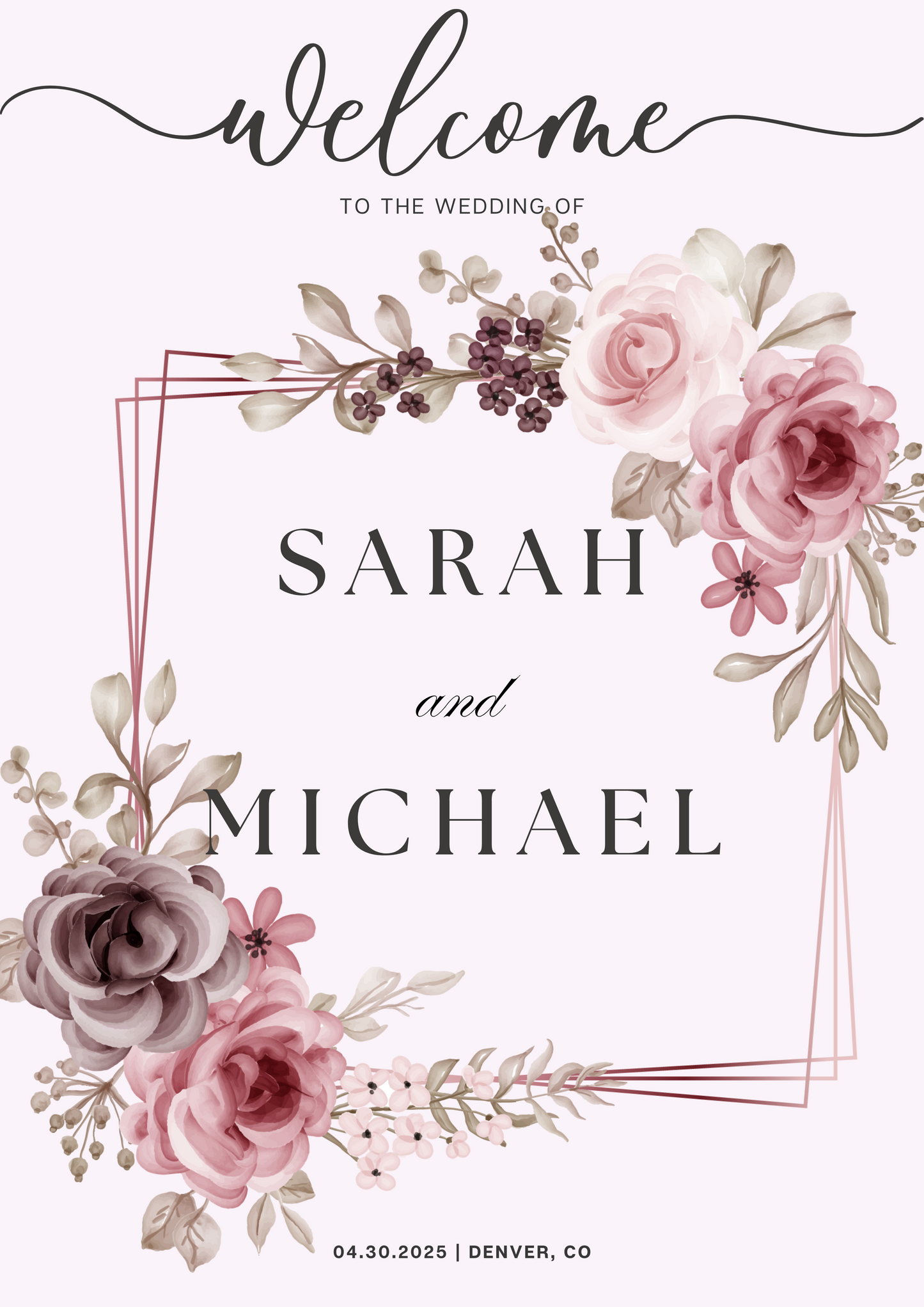 Wedding Welcome Sign - Design 472