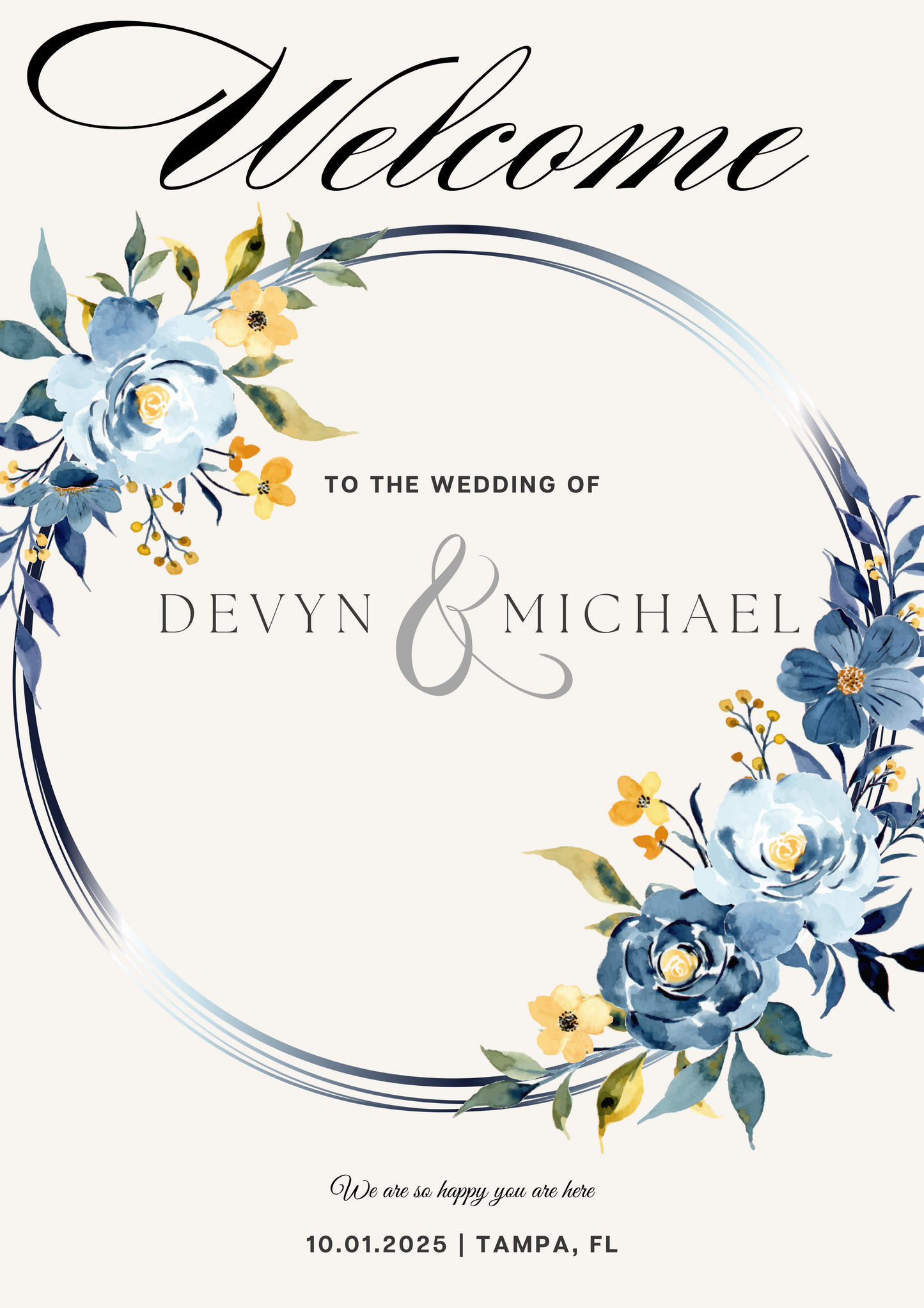 Wedding Welcome Sign - Design 480