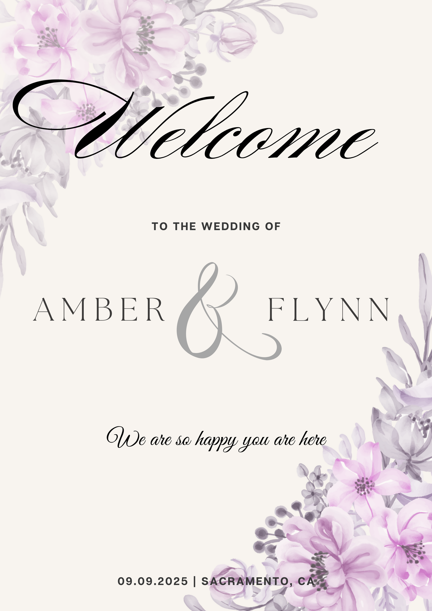 Wedding Welcome Sign - Design 477