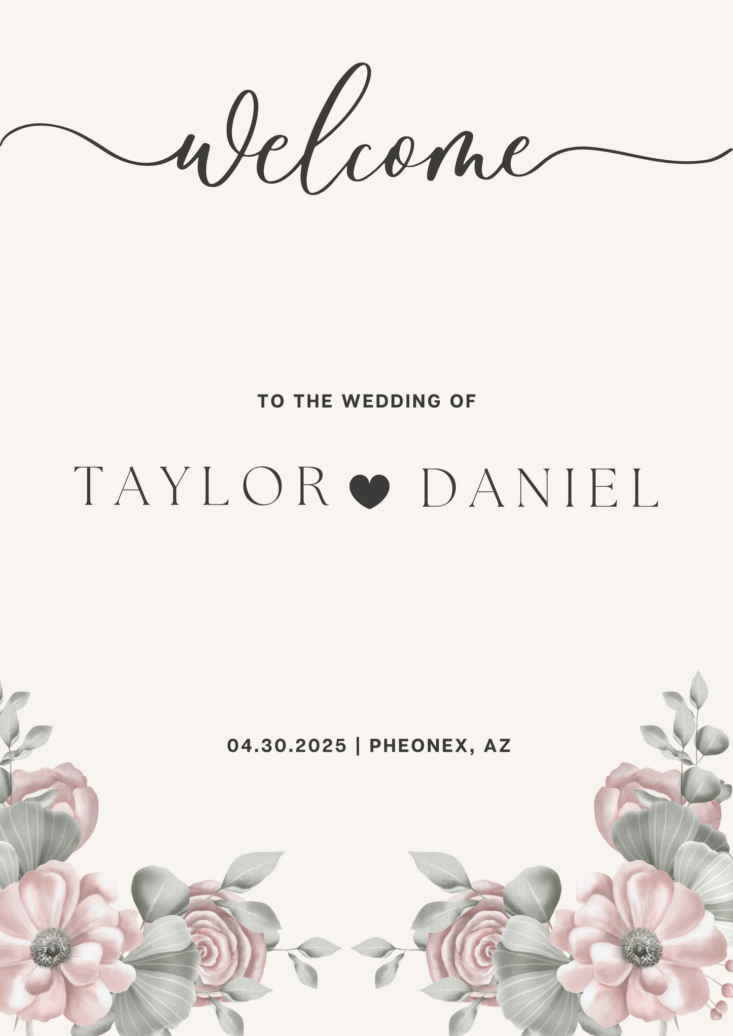 Wedding Welcome Sign - Design 478