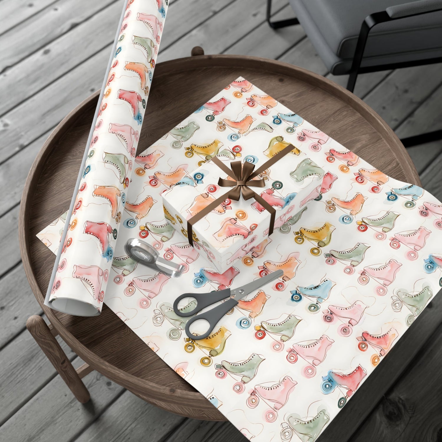 Roller Skating Gift Wrapping Paper