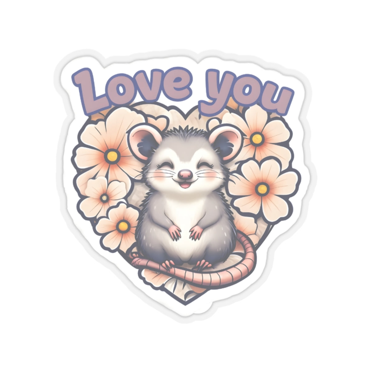 Love You Opossum Kiss-Cut Sticker