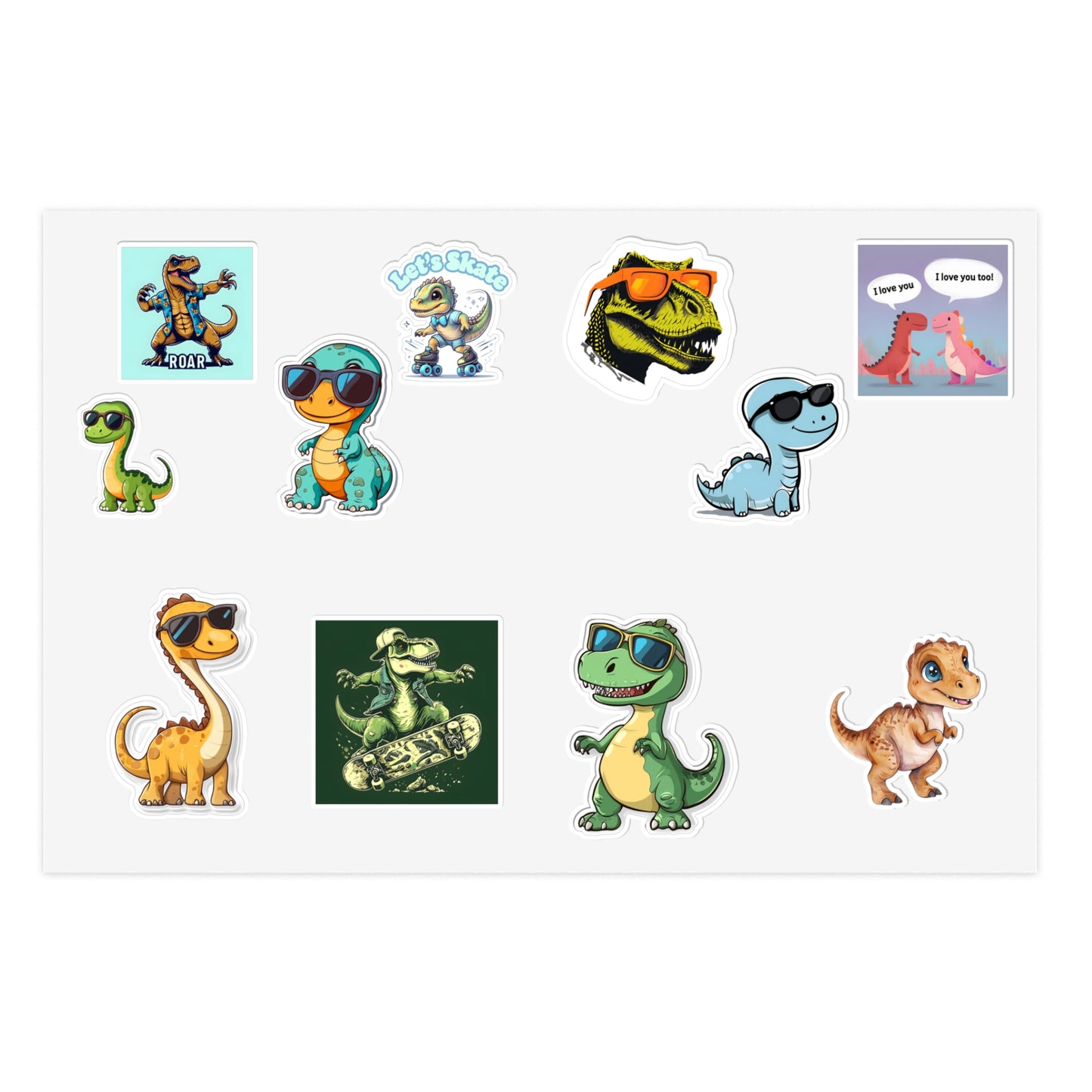 Cool Dinosaur Sticker Sheet