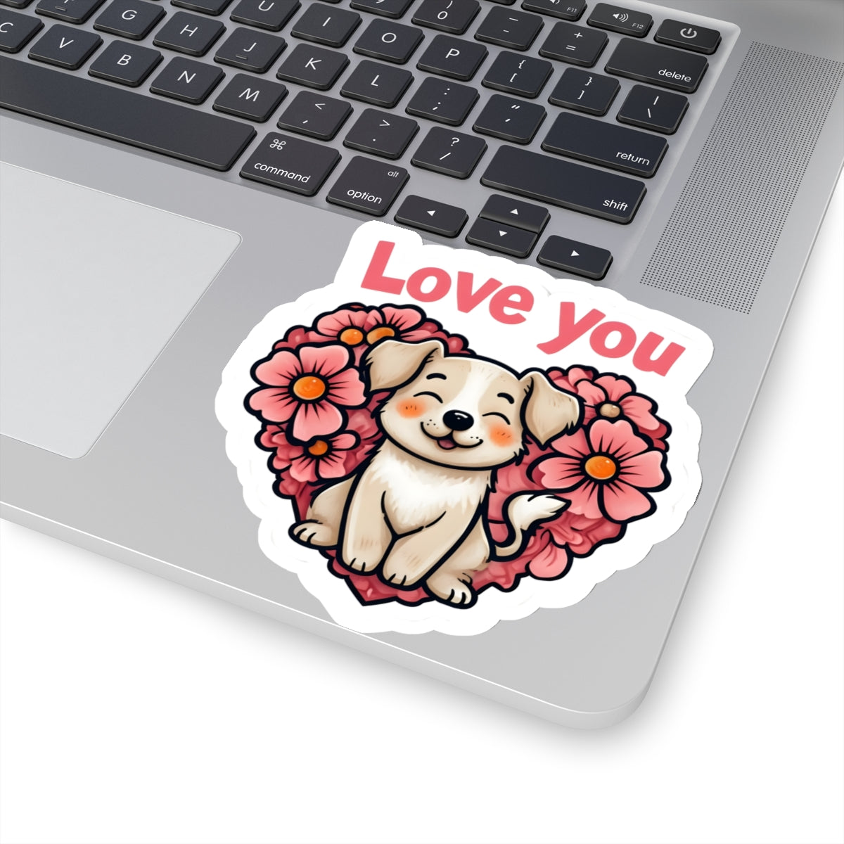 Love You Puppy Kiss-Cut Sticker