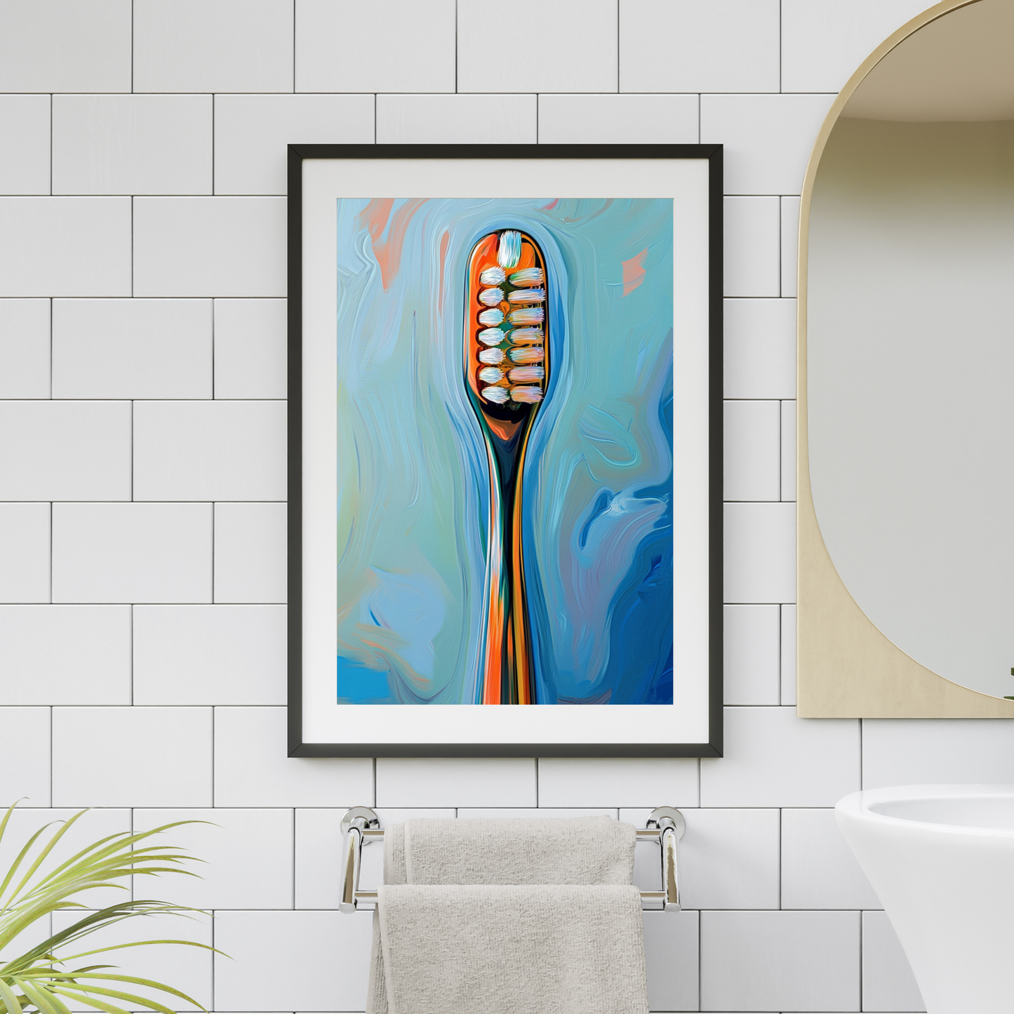 Impressionism Style Tooth Brush - Wall Art Digital File