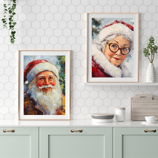 Mr. & Mrs. Clause Set - Wall Art Digital File