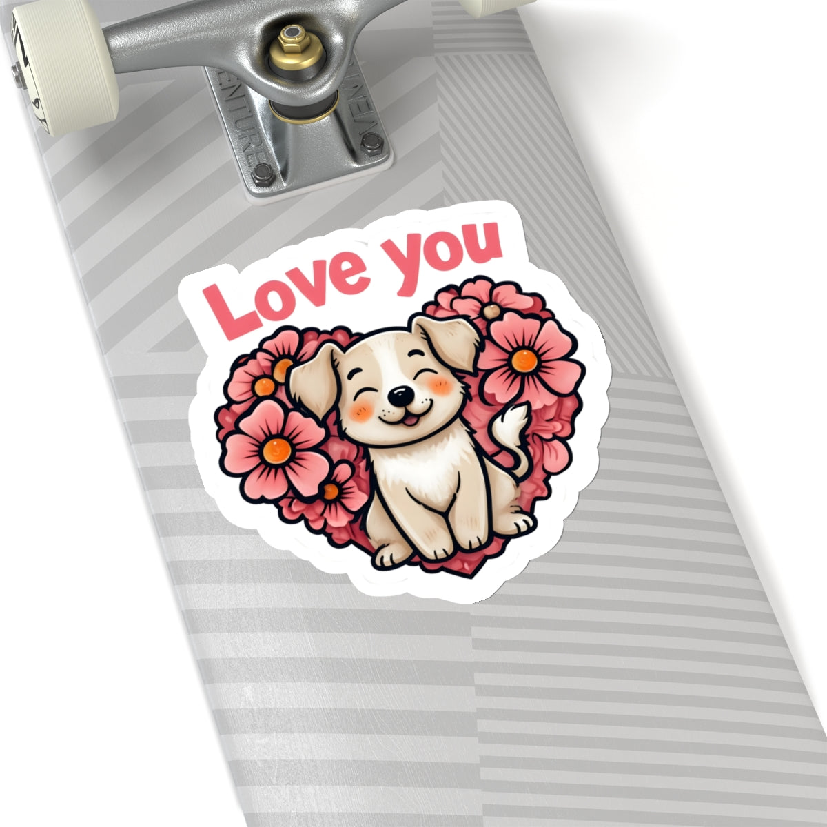 Love You Puppy Kiss-Cut Sticker