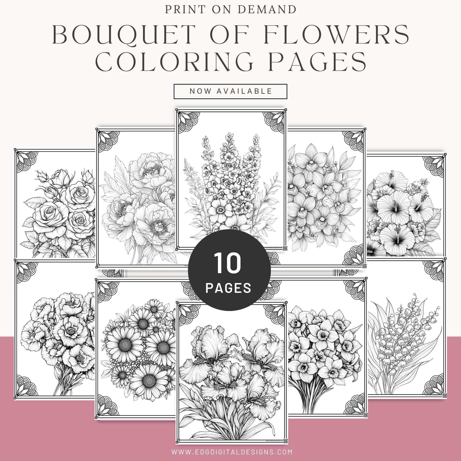 Adult coloring pages, Floral adult coloring pages