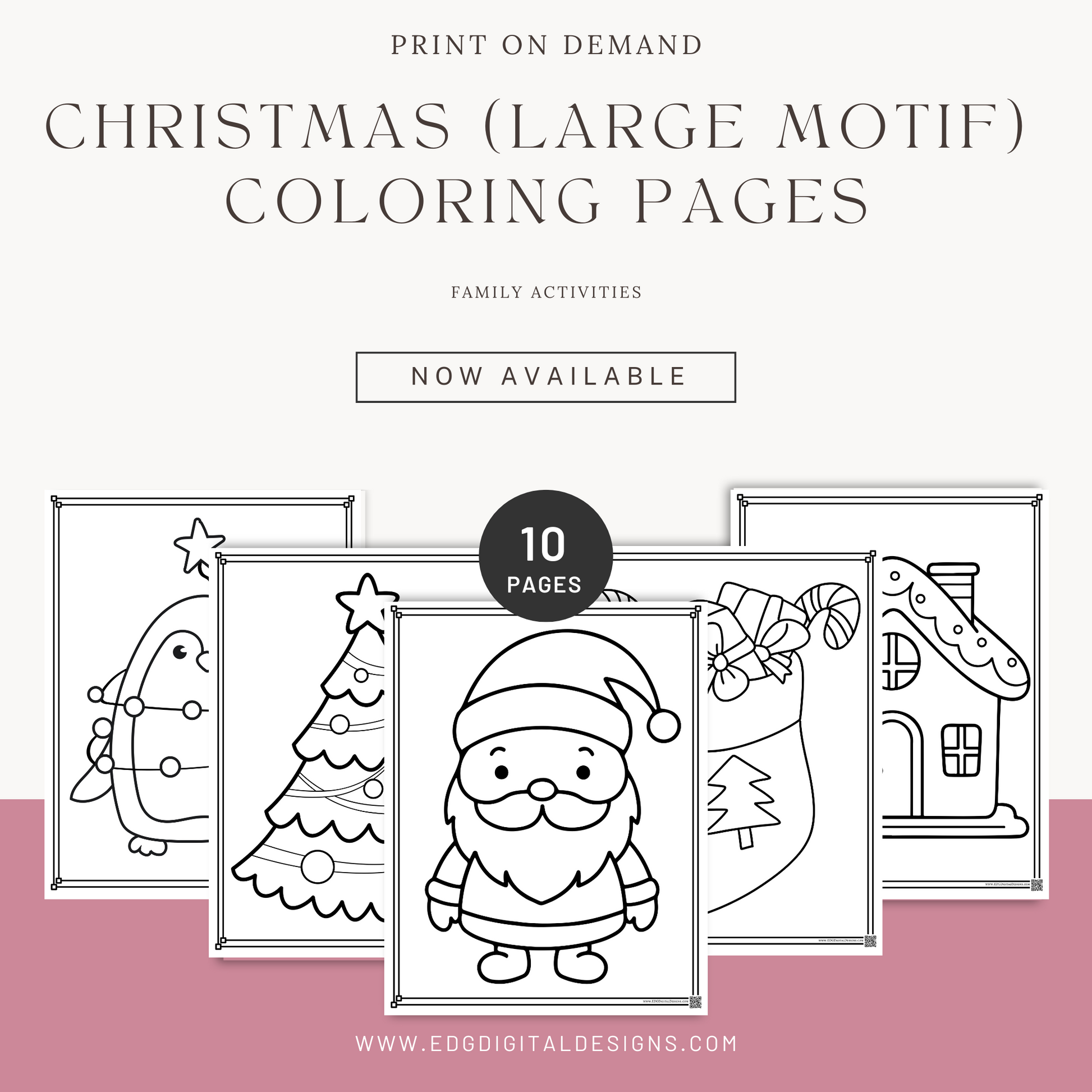 Christmas coloring pages, Santa coloring page, penguin coloring page