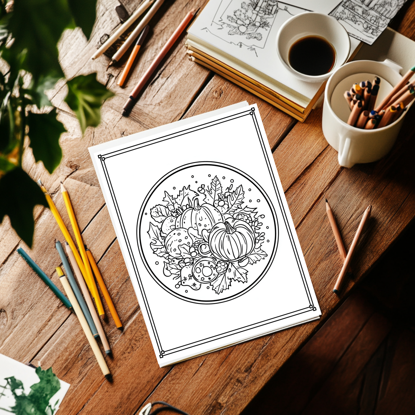 Thanksgiving Coloring Pages - Pack of 10 designs