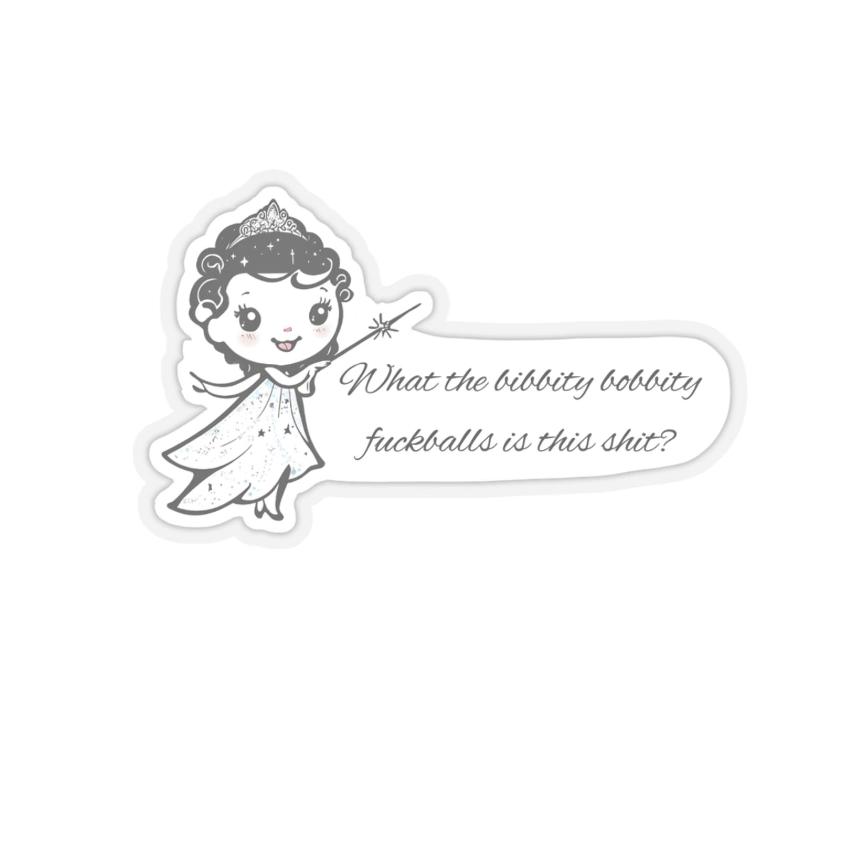 Sassy fairy sticker with clear background