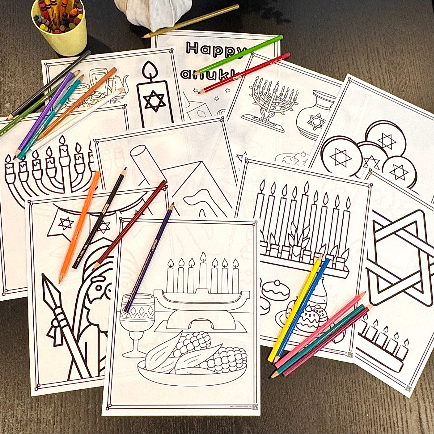 Hanukkah Coloring Pages - Pack of 10 designs