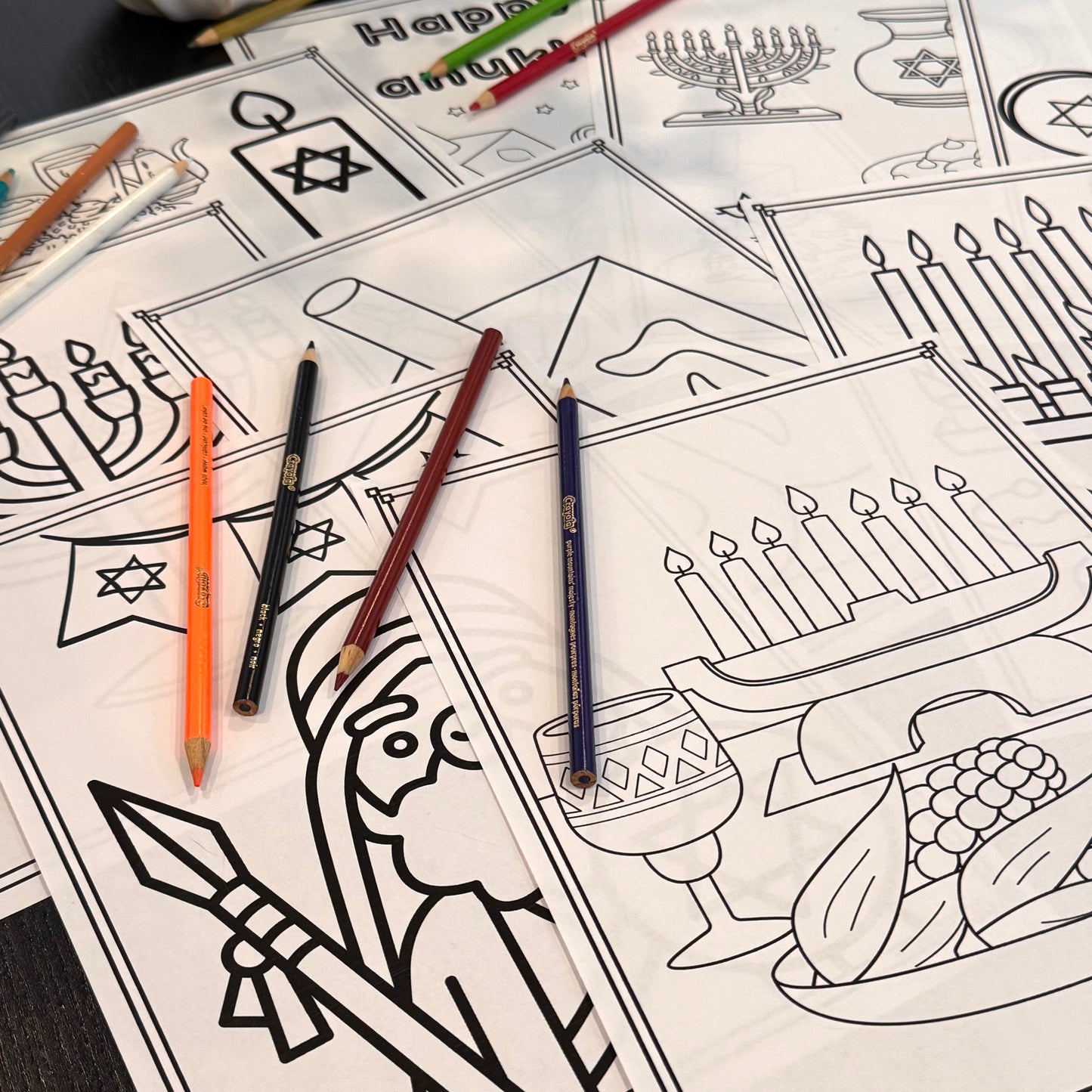 Hanukkah Coloring Pages - Pack of 10 designs