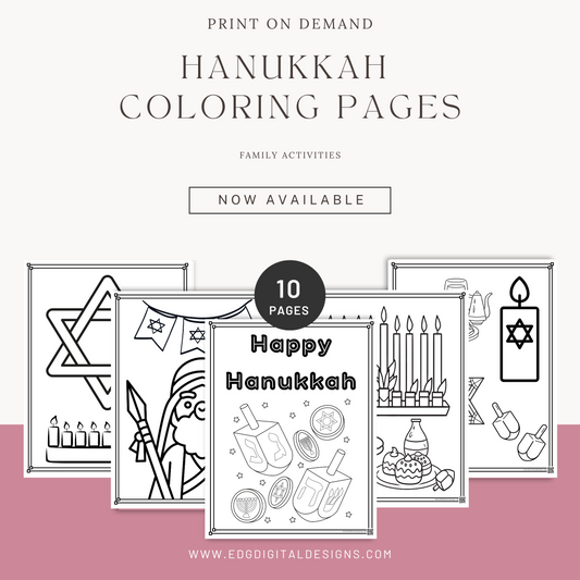 Hanukkah Coloring Pages - Pack of 10 designs