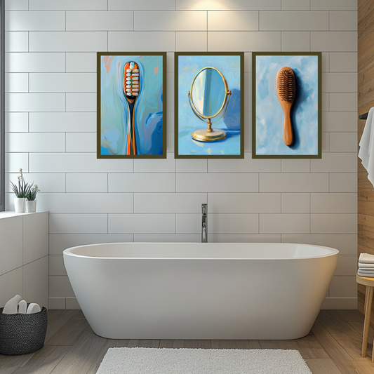 Impressionism Style Bathroom Trio - Wall Art Digital File