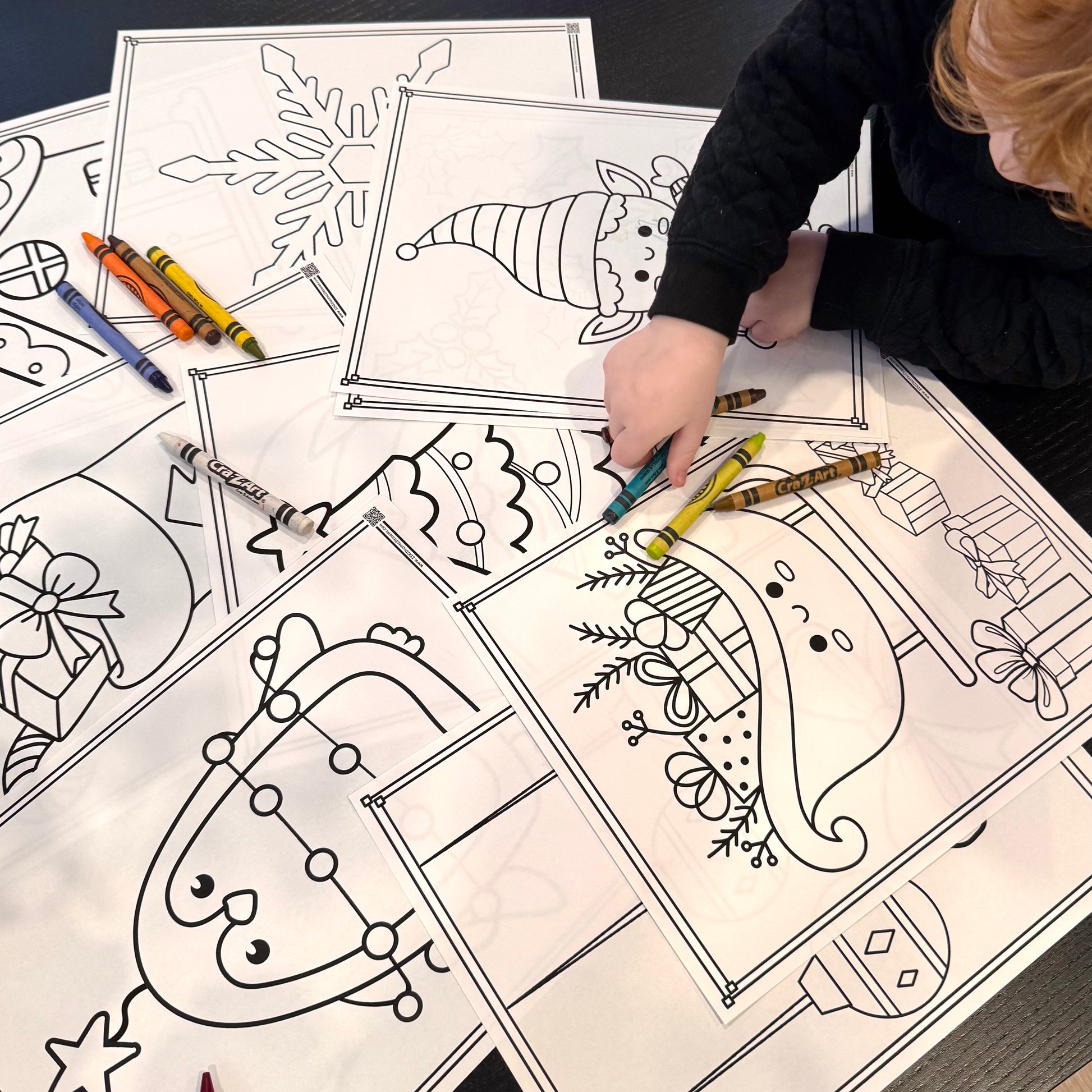 Kid coloring of cute christmas coloring pages