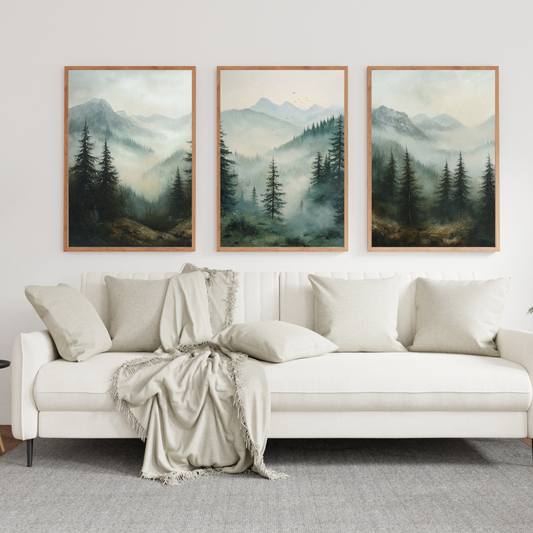 Mountain Forest Trio - Wall Art Digital File