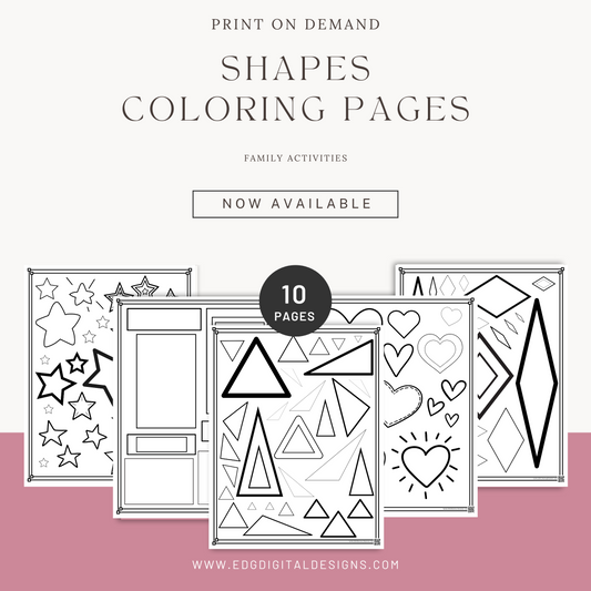 Shapes Coloring Pages - Pack of 10 designs (Copy)