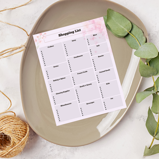 Shopping List - Pink Floral