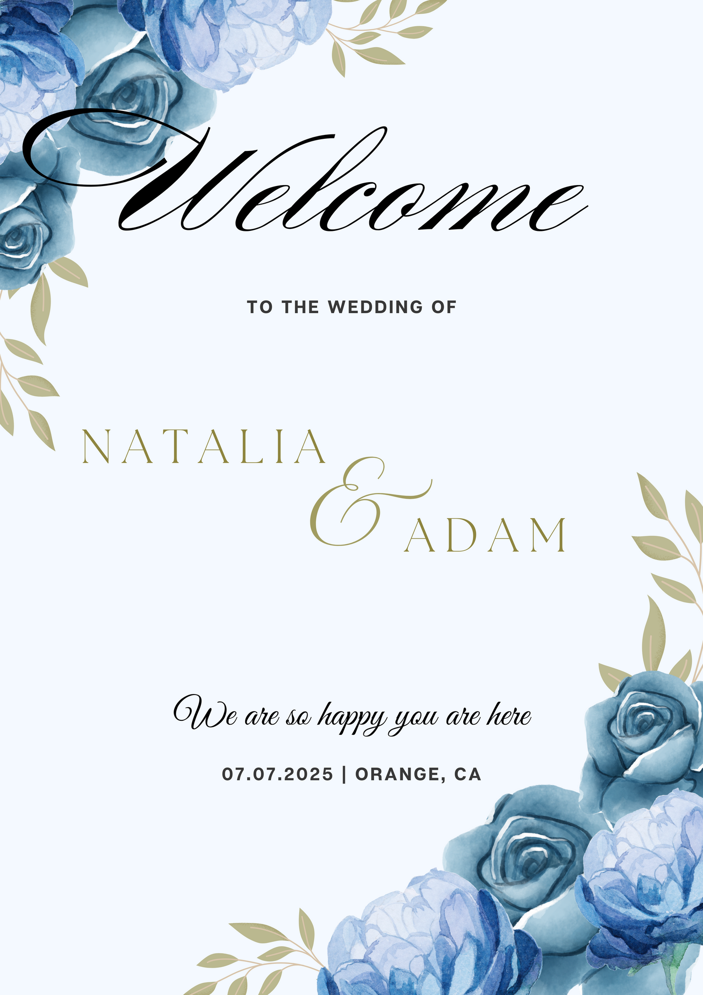 Wedding Welcome Sign - Design 479