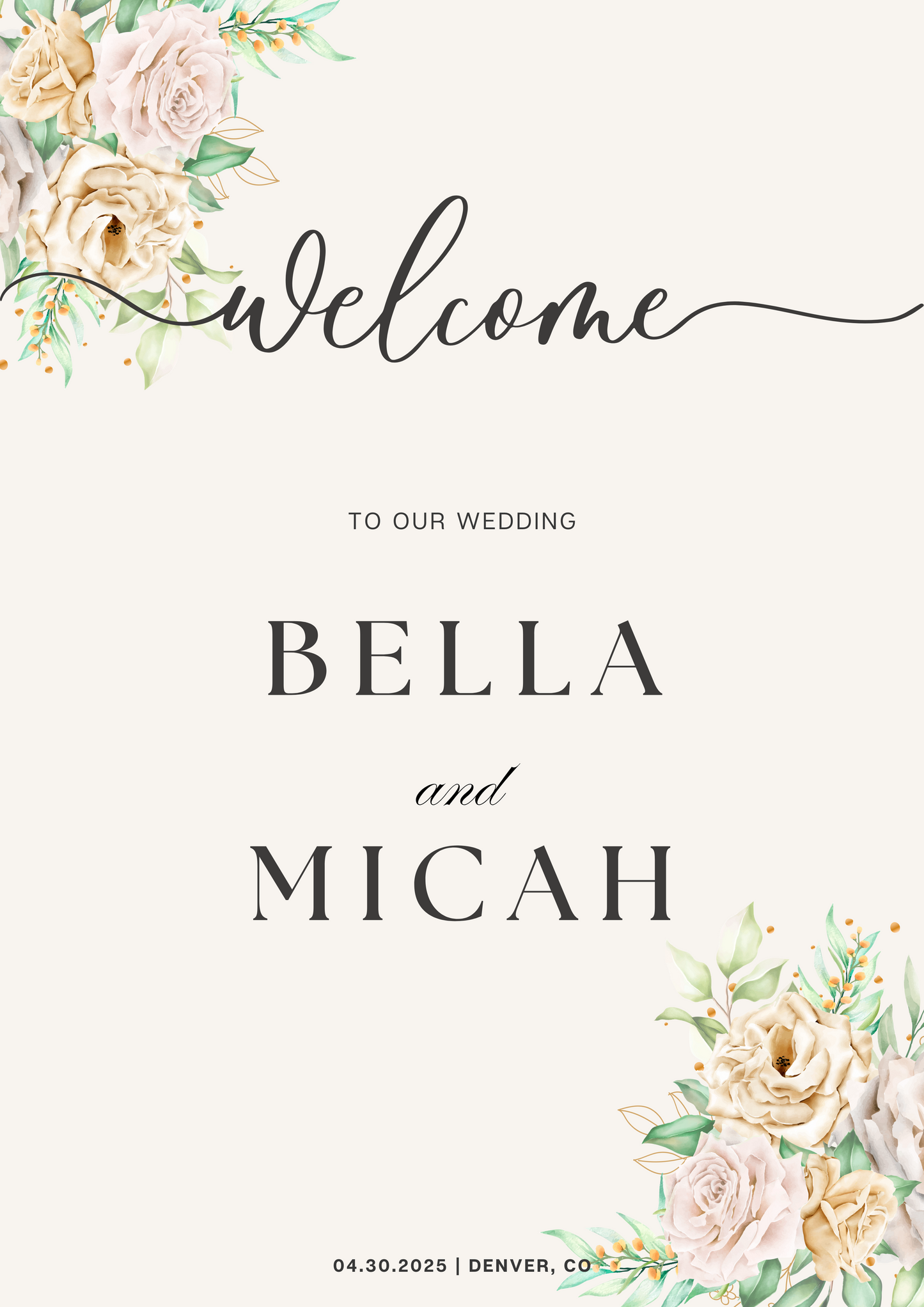 Wedding Welcome Sign - Design 481