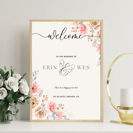 Wedding Welcome Sign - Design 474