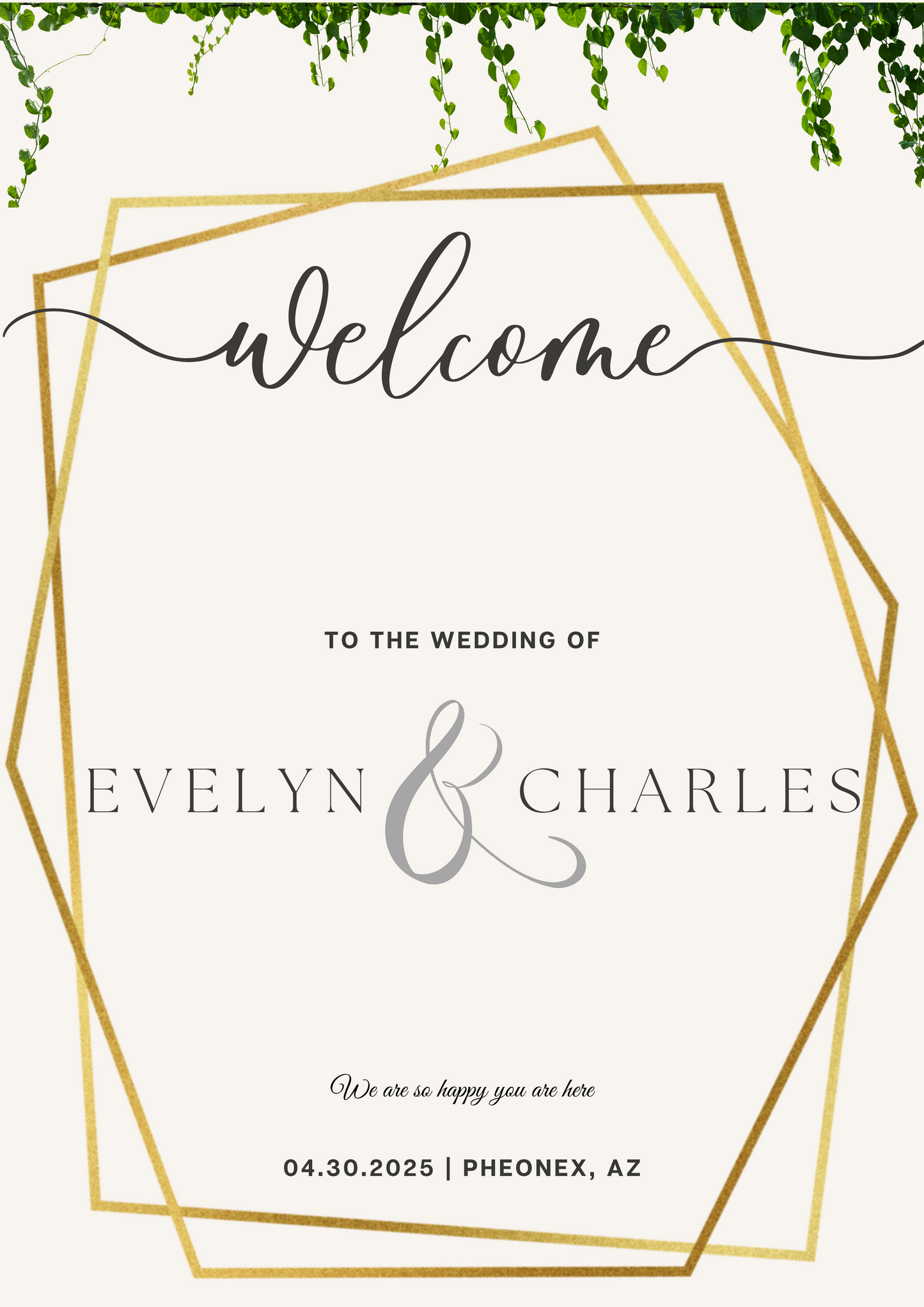 Wedding Welcome Sign - Design 473