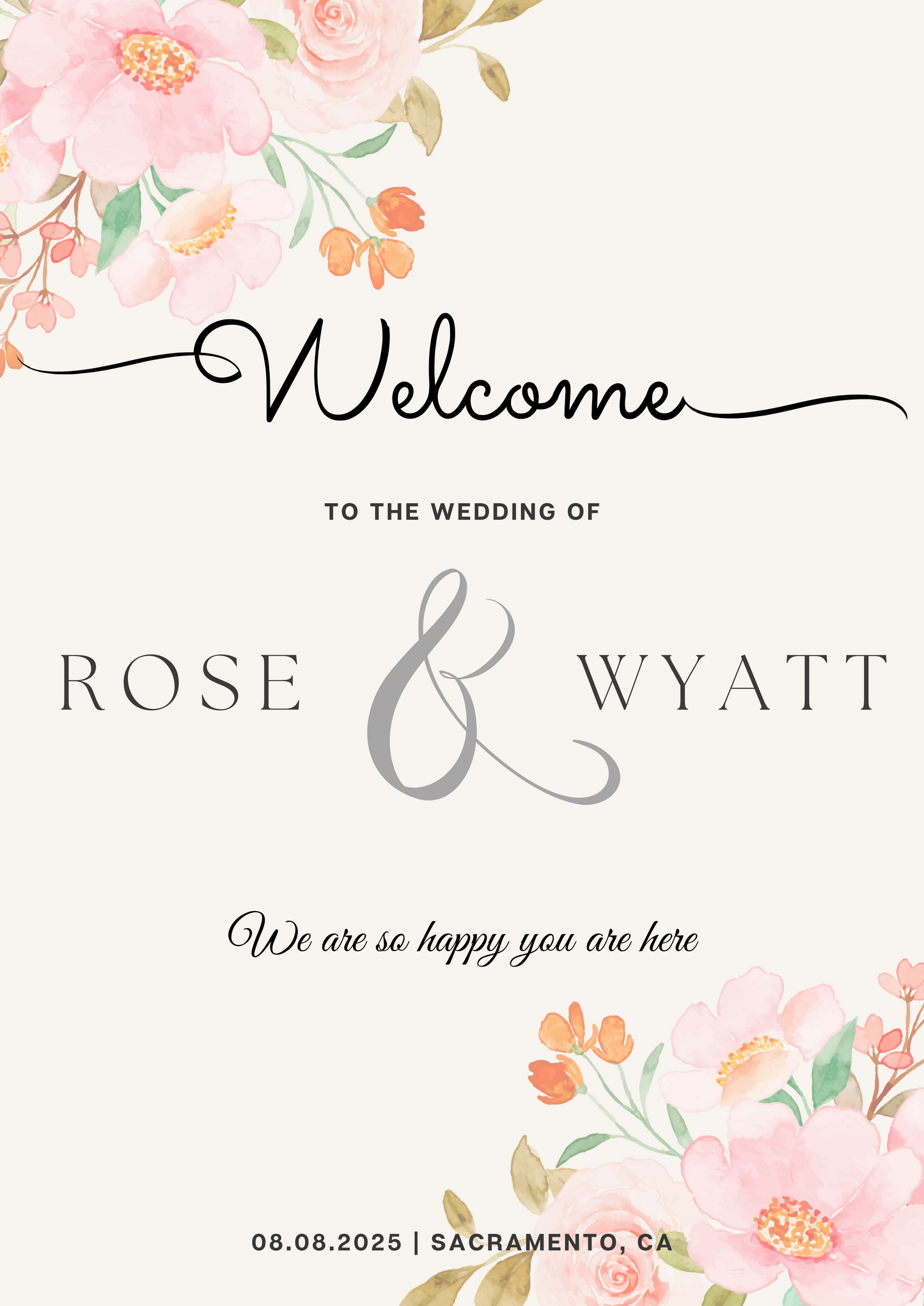 Wedding Welcome Sign - Design 475