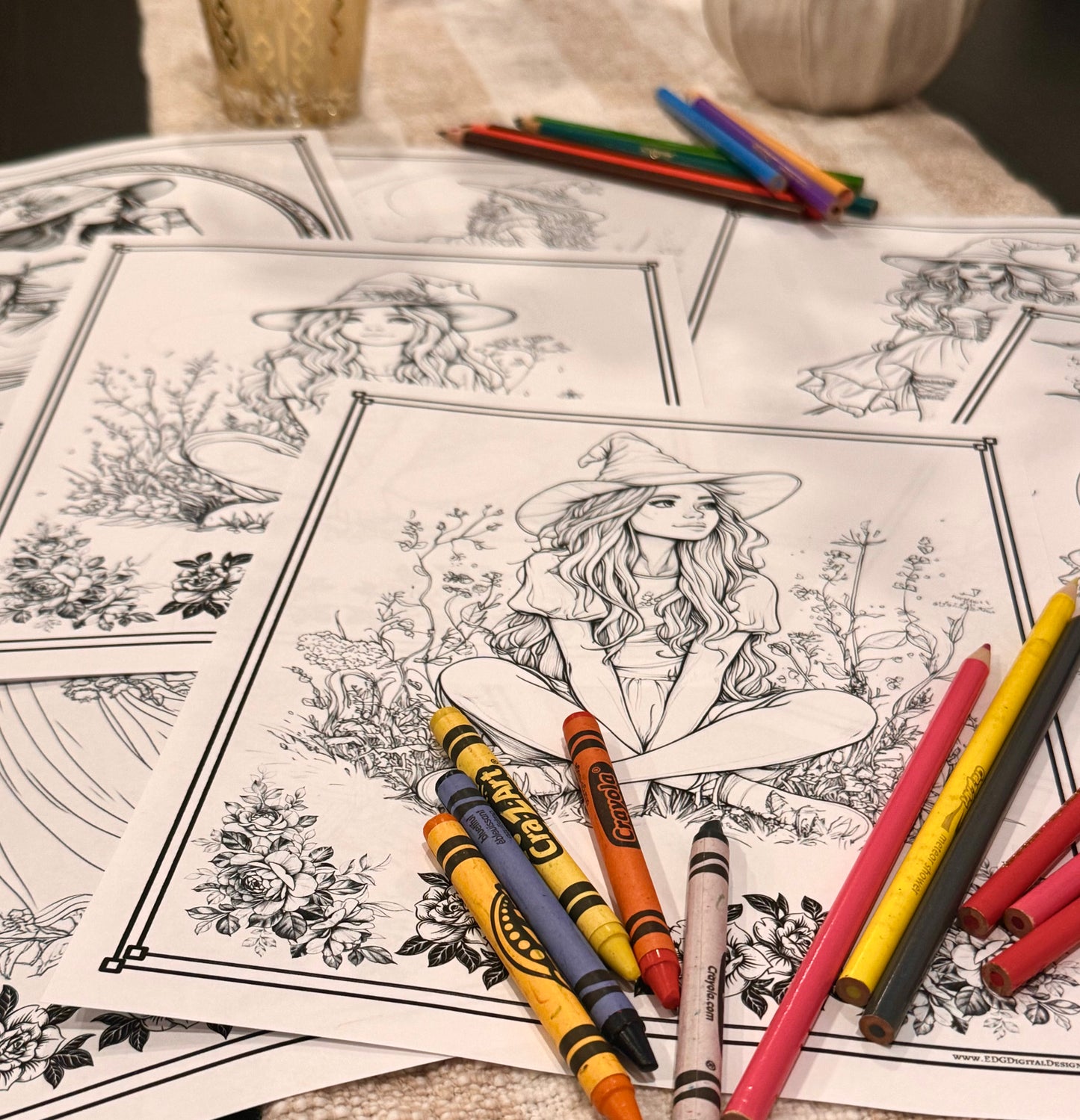 Witch Coloring Pages - Pack of 10 designs