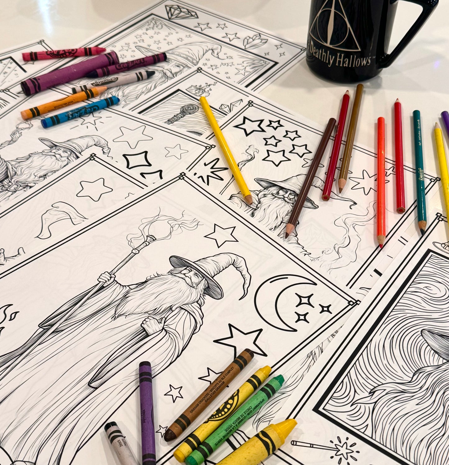 Wizard Coloring Pages - Pack of 10 designs